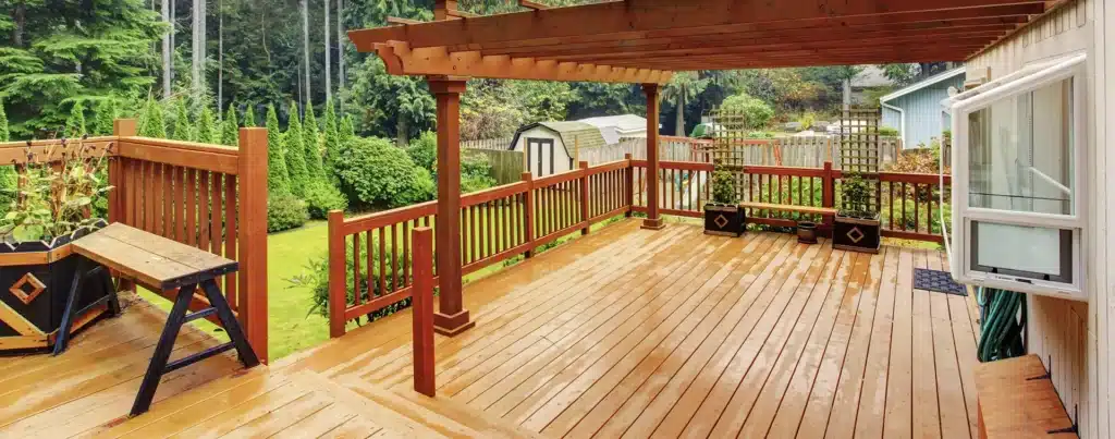 wooden deck built in Rhode Island