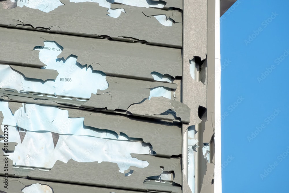 Vinyl siding damaged from hail